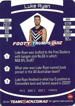 2021 Team Coach AFL #20 Luke Ryan Back